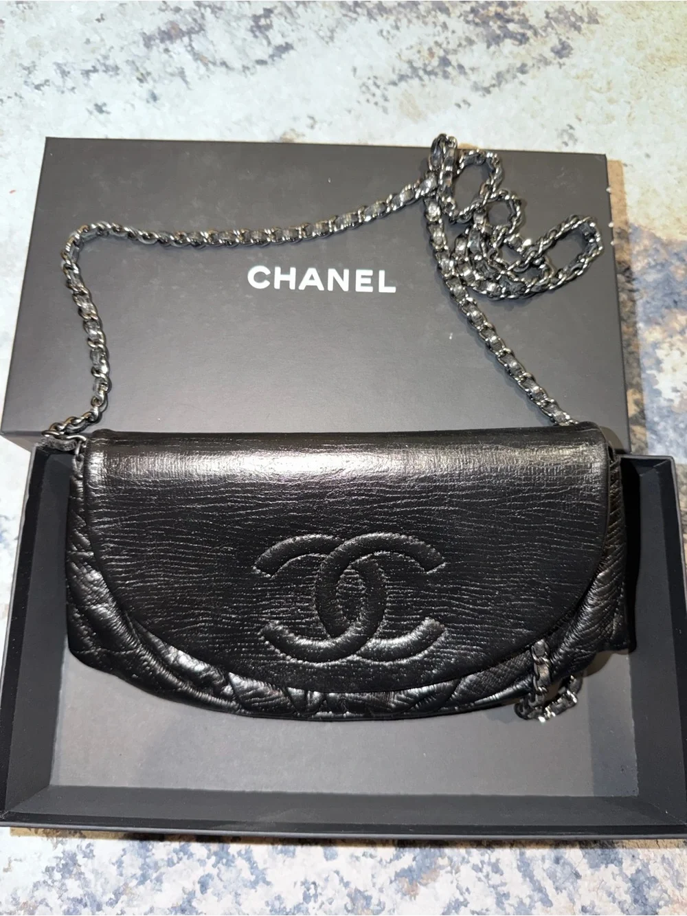CHANEL HALF MOON WALLET ON CHAIN CC Flap Crossbody